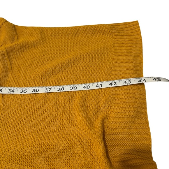 Laurel Grey Mustard Yellow Knit Cowl Neck Poncho Sweater Cozy Fall Layering OS - Picture 13 of 16